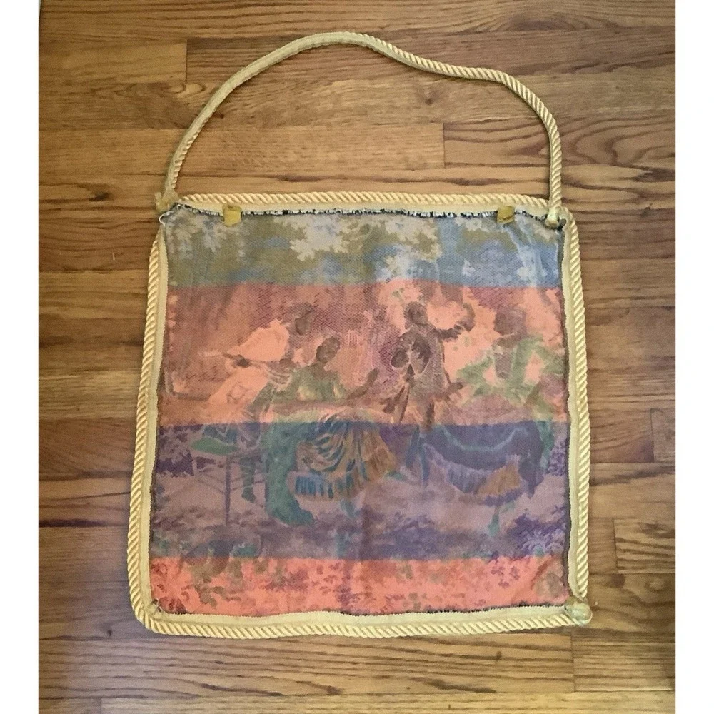 Vintage Tapestry Wall Hanging English Colonial Romantic Tapestry Cottage 19x19